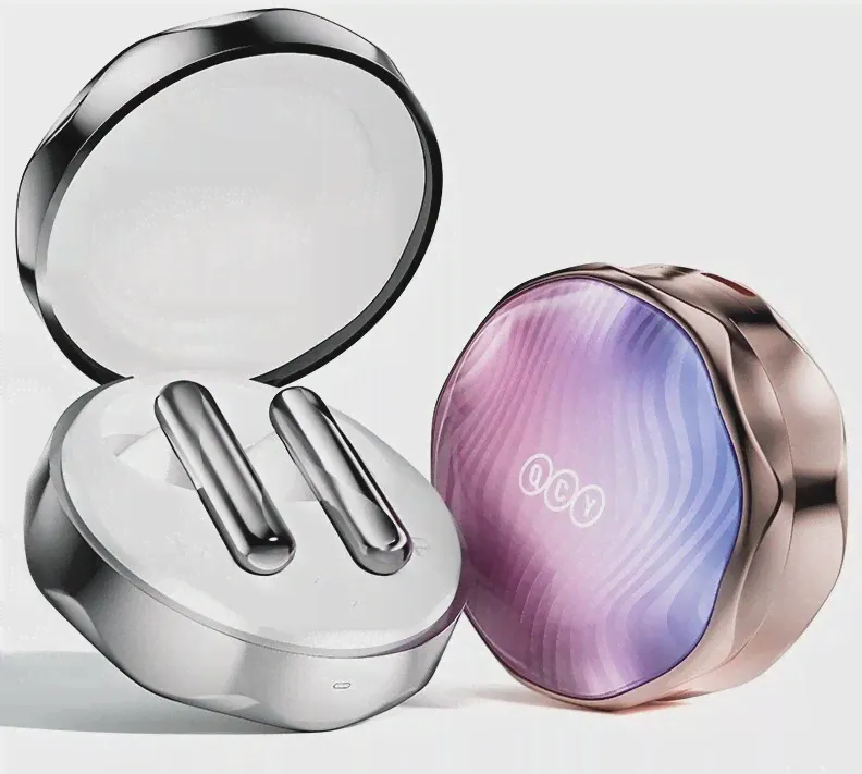 Наушники (вкладыши) с микрофоном QCY T21 FairyBuds (TWS) Bluetooth 5.3 (Silver) Чехол с зарядкой