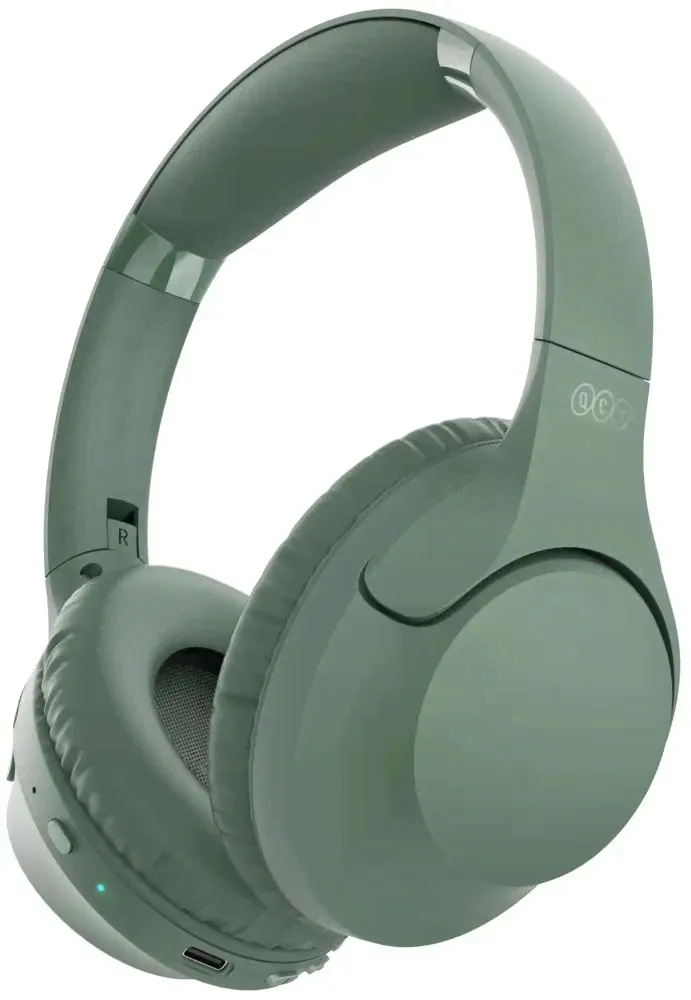 QCY Наушники с микрофоном, USB Type-C, зеленый-0