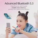 Новинка QCY T21 наушники FairyBuds Bluetooth 5,3 наушники 68ms низкая задержка гарнитура один-tap-to-Photo TWS наушники подарочная упаковка (art.: 3920befb8d491)